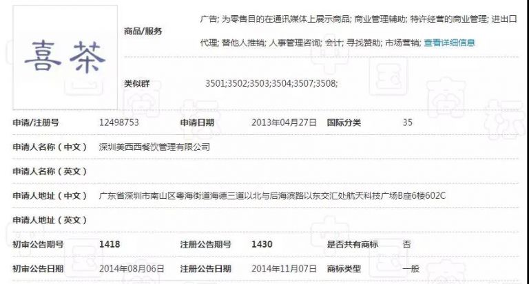 “喜茶”遇上“囍茶”，都是商標(biāo)惹的禍！